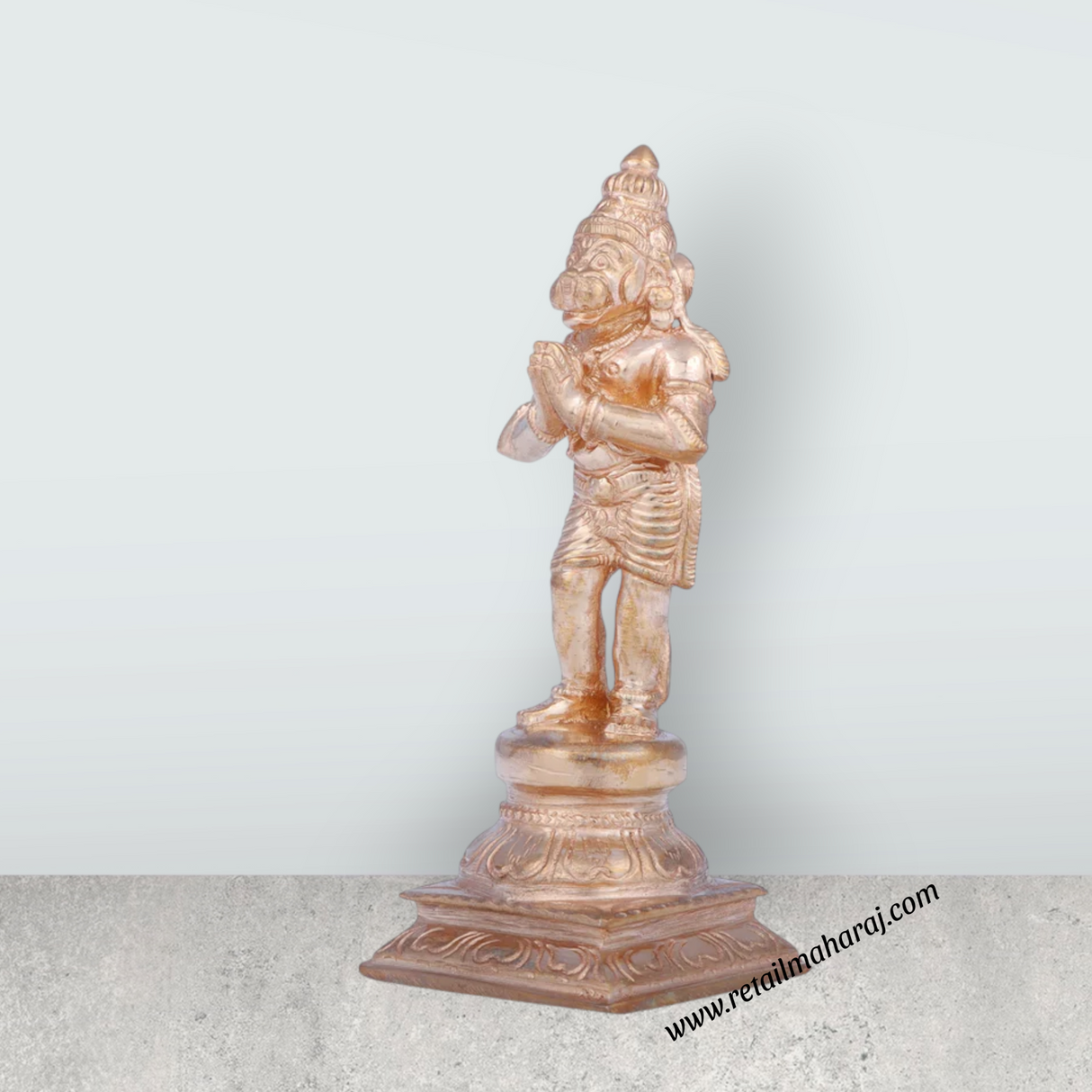 Anjaneya Statue - 4 x 1.75 Inches | Panchaloha Statue/ Standing Hanuman Statue for Pooja - Retail Maharaj