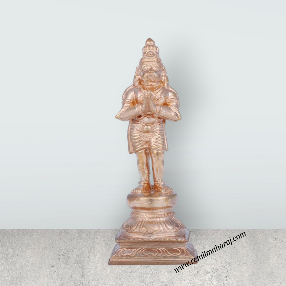 Anjaneya Statue - 4 x 1.75 Inches | Panchaloha Statue/ Standing Hanuman Statue for Pooja - Retail Maharaj