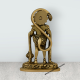 Anjaneya Statue Standing On Base - 3.5 X 1 Inches | Antique Brass Idol/ Hanuman Statue For Divine Blessings - Retail Maharaj