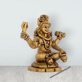 Shivan Idol - 4 x 3 Inches | Antique Brass Statue/ Siva Statue for Home/ 520 Gms Approx - Retail Maharaj