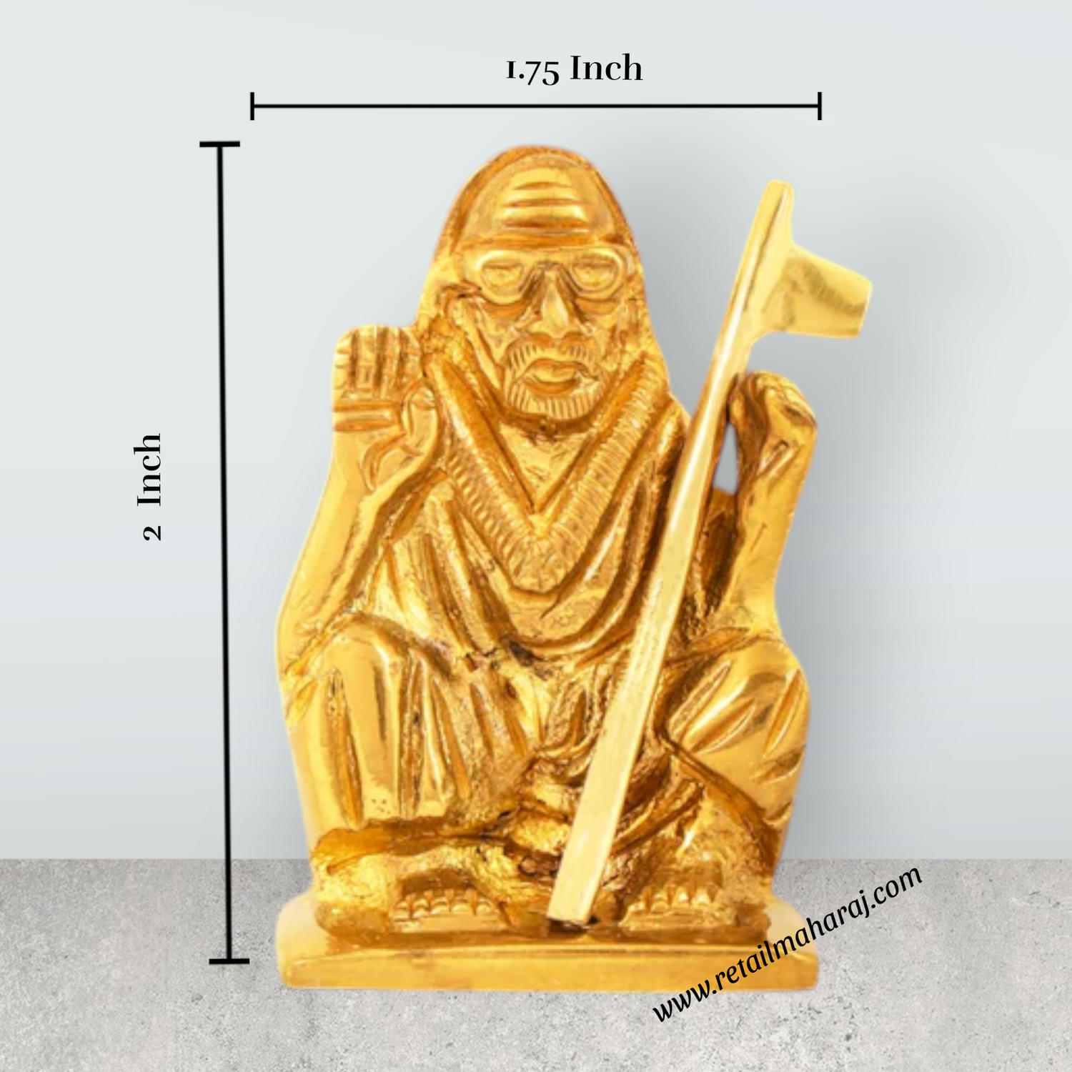 Maha Periyava Statue - 2 Inches | Brass Idol/ Periyava Statue for Pooja/ 155 Gms Approx - Retail Maharaj
