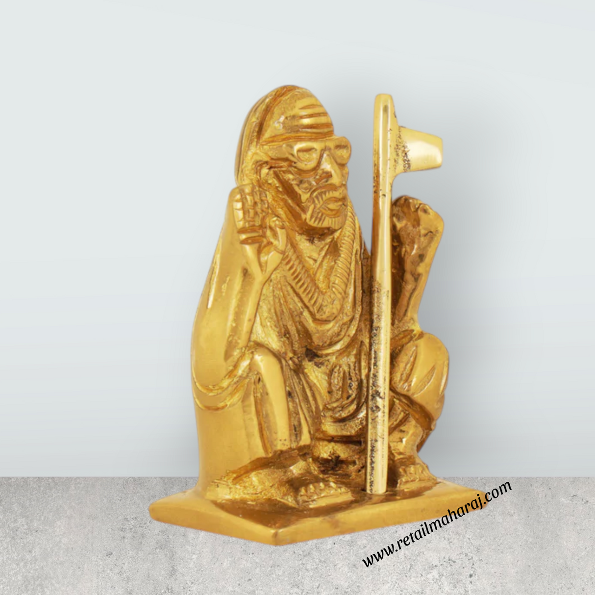 Maha Periyava Statue - 2 Inches | Brass Idol/ Periyava Statue for Pooja/ 155 Gms Approx - Retail Maharaj