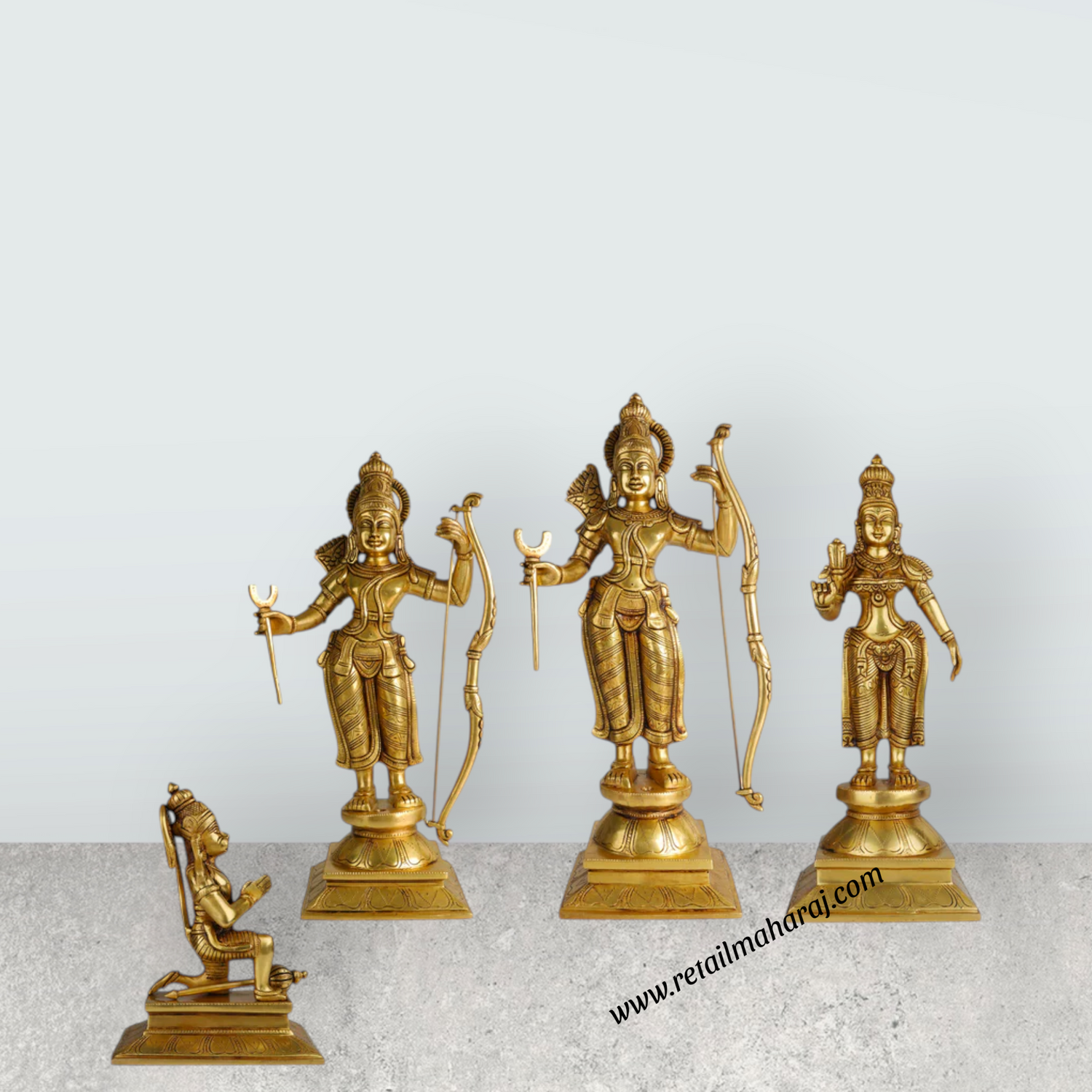 Ram Darbar Murti - 19 Inches | Antique Brass Statue/ Ram Darbar Idol/ Ram Darbar Statue for Pooja - Retail Maharaj
