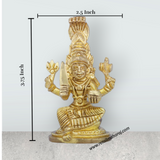Karumariamman Statue – Antique Brass Sitting Karumariamman Idol for Pooja (3.75 x 2.5 Inches | 340 g) - Retail Maharaj
