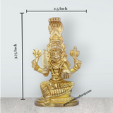 Karumariamman Statue - 3.75 x 2.5 Inches | Antique Brass Idol/ Sitting Karumariamman Idol for Pooja/ 340 Gms - Retail Maharaj