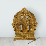 Ram Darbar Murti - 3 Inches | Brass Idol/ Antique Finish Ram Darbar Statue for Pooja/ 160 Gms Approx - Retail Maharaj