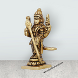 Mayil Murugan Statue - 2.5 x 1.75 Inches | Antique Brass Idol/ Peacock Murugan Silai for Pooja/ 80 Gms Approx