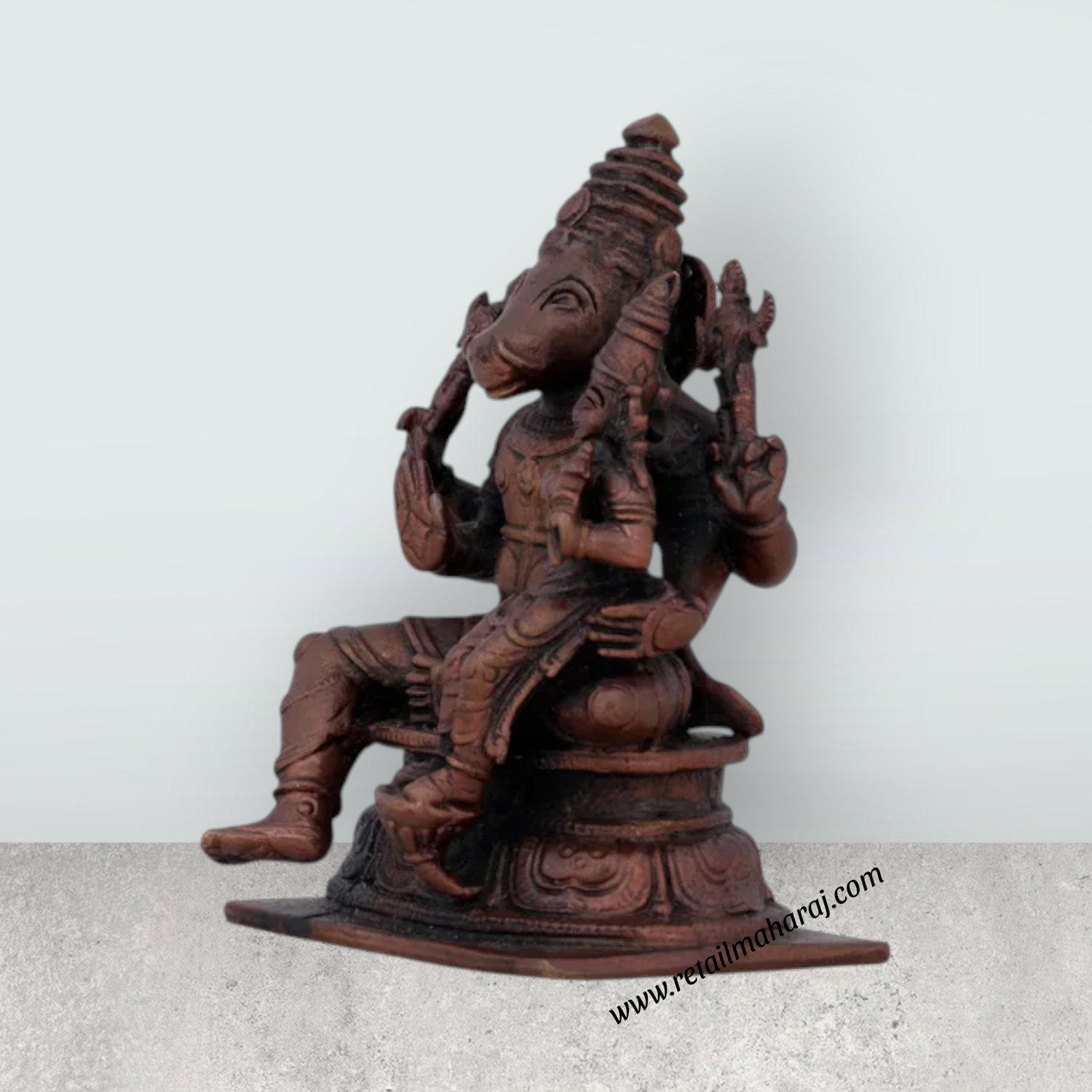 Lakshmi Varaha Swamy - 4 x 1.5 Inches | Copper Idol/ Lakshmi Varaha for Pooja/ 540 Gms Approx - Retail Maharaj
