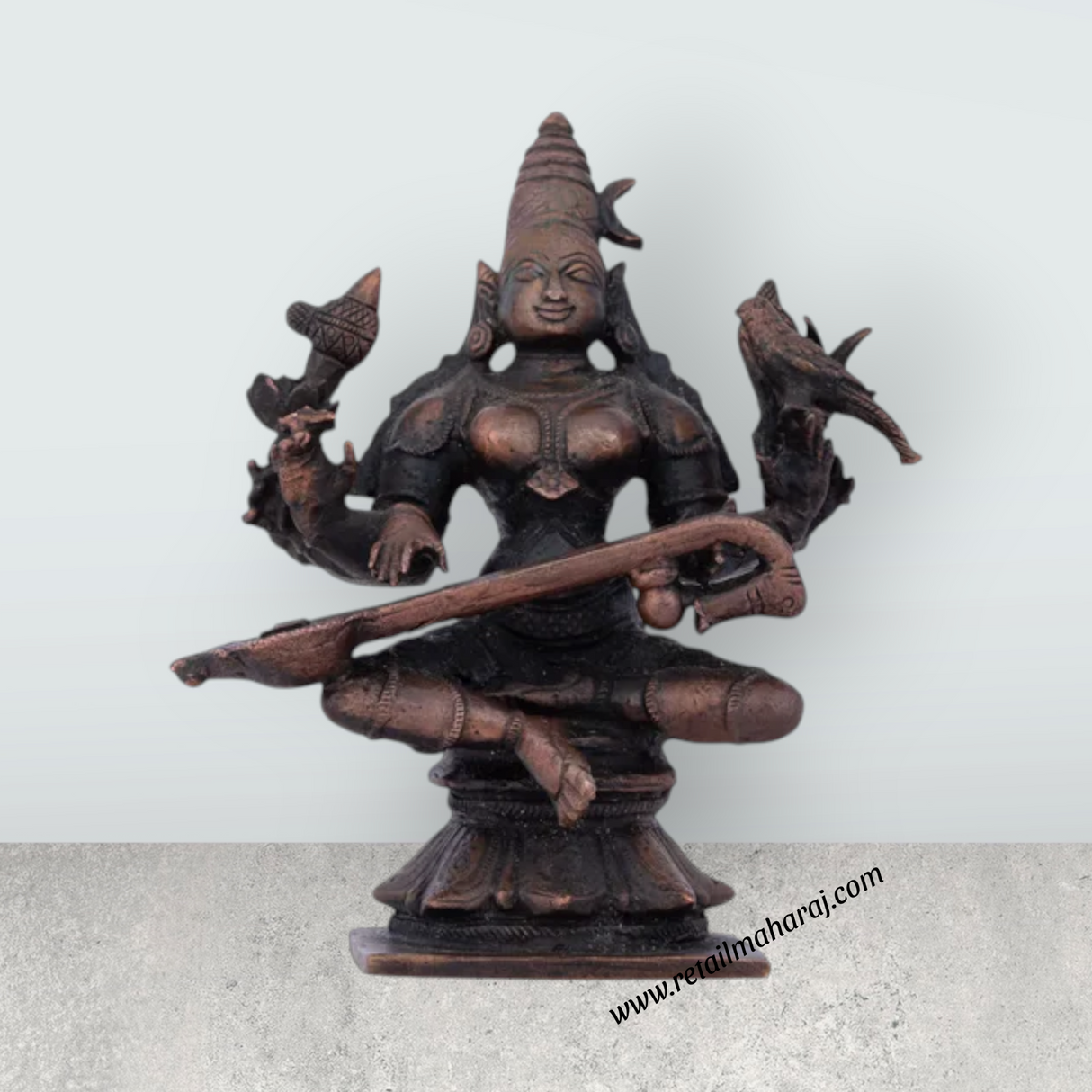 Raja Matangi Statue - 4.5 x 2.5 Inches | Copper Idol/ Copper Matangi Murti for Pooja/ 520 Gms Approx - Retail Maharaj
