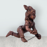 Krishnan Statue - 2 x 2.5 Inches | Copper idol/ Crawling Krishna Idol for Pooja/ 100 Gms Approx - Retail Maharaj