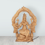 Varahi Amman Statue With Arch - 11.5 x 9.5 Inches | Panchaloha Idol/ Varahi Amman Idol With 8 Hands for Pooja - Retail Maharaj