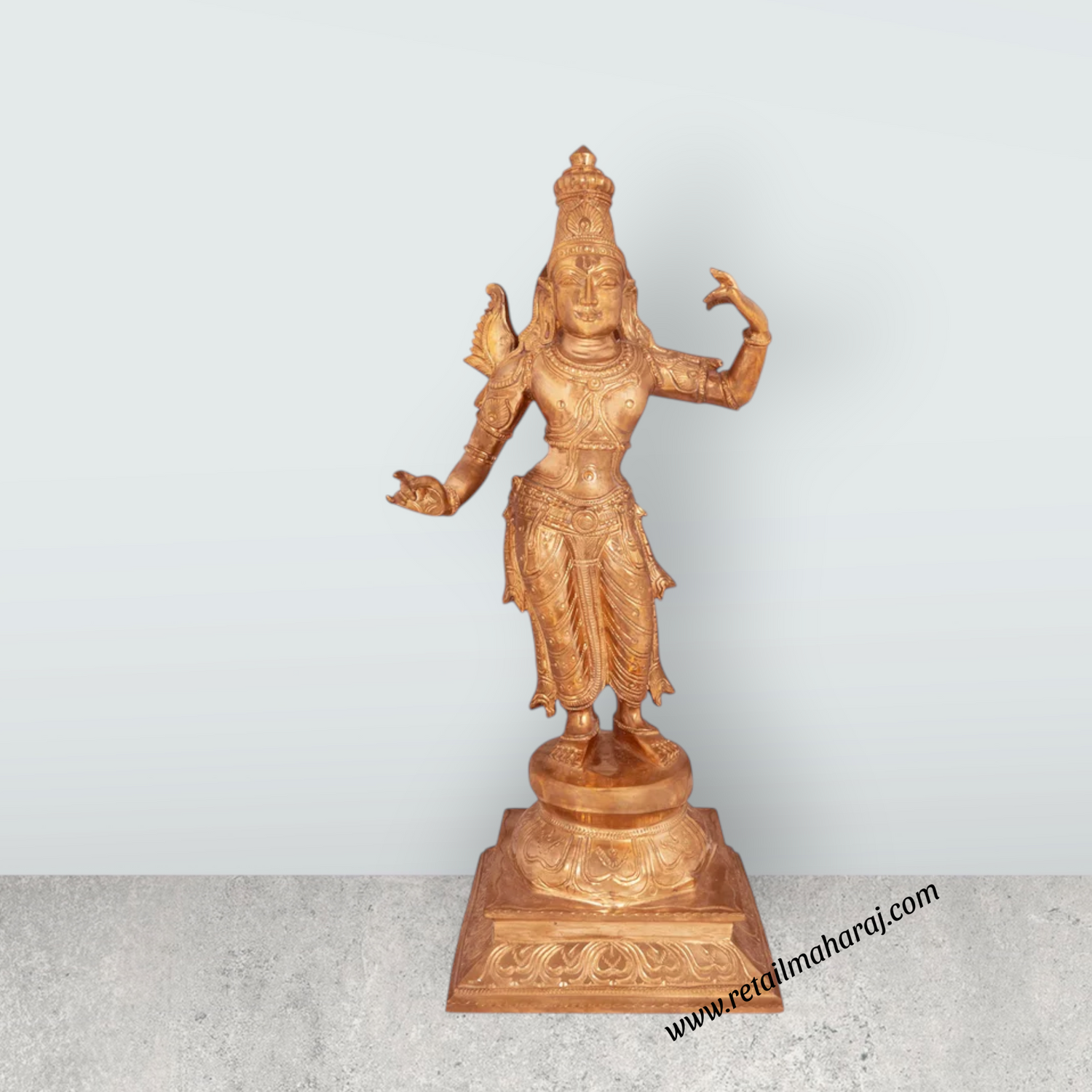 Ramar Murti Set - 18 x 8.5 Inches | Panchaloha Statue / Sita Ram Laxman Hanuman / Ram Darbar Idol for Pooja - Retail Maharaj