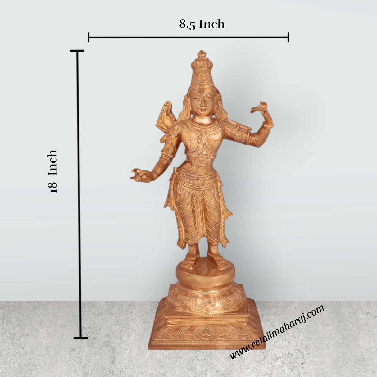 Ramar Murti Set - 18 x 8.5 Inches | Panchaloha Statue / Sita Ram Laxman Hanuman / Ram Darbar Idol for Pooja - Retail Maharaj