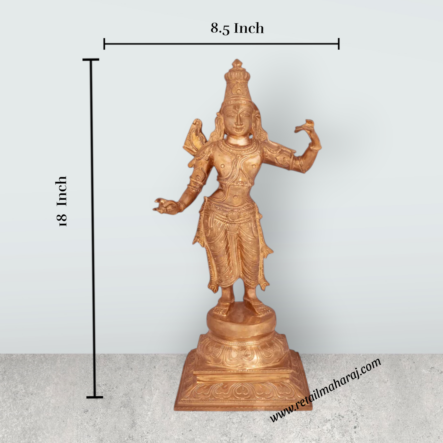 Ramar Murti Set - 18 x 8.5 Inches | Panchaloha Statue / Sita Ram Laxman Hanuman / Ram Darbar Idol for Pooja - Retail Maharaj