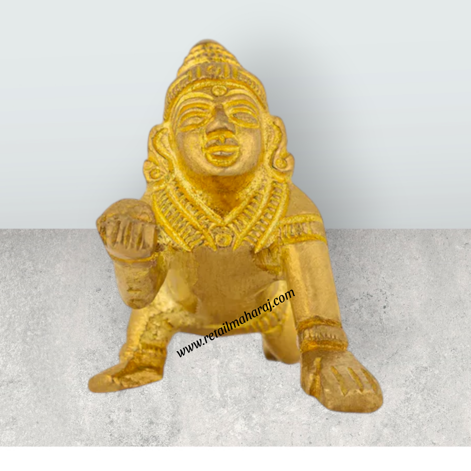 Crawling Krishna Murti - 2 x 1.75 inches | Brass Idol / Crawling Krishna Idol for Pooja - Retail Maharaj