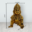 Crawling Krishna - 3 x 2.75 Inches | Little Krishna Murti/ Brass Idol/ Krishna Statue for Pooja - Retail Maharaj