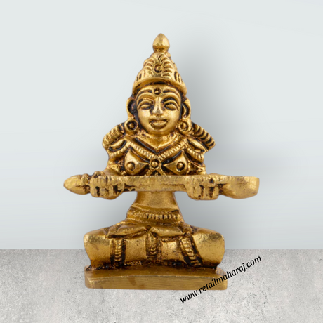 Brass Annapuran Devi Murti - 2.5 Inches | Brass Idol/ Annapoorani Idol/ Annapurna Idol for Pooja - Retail Maharaj