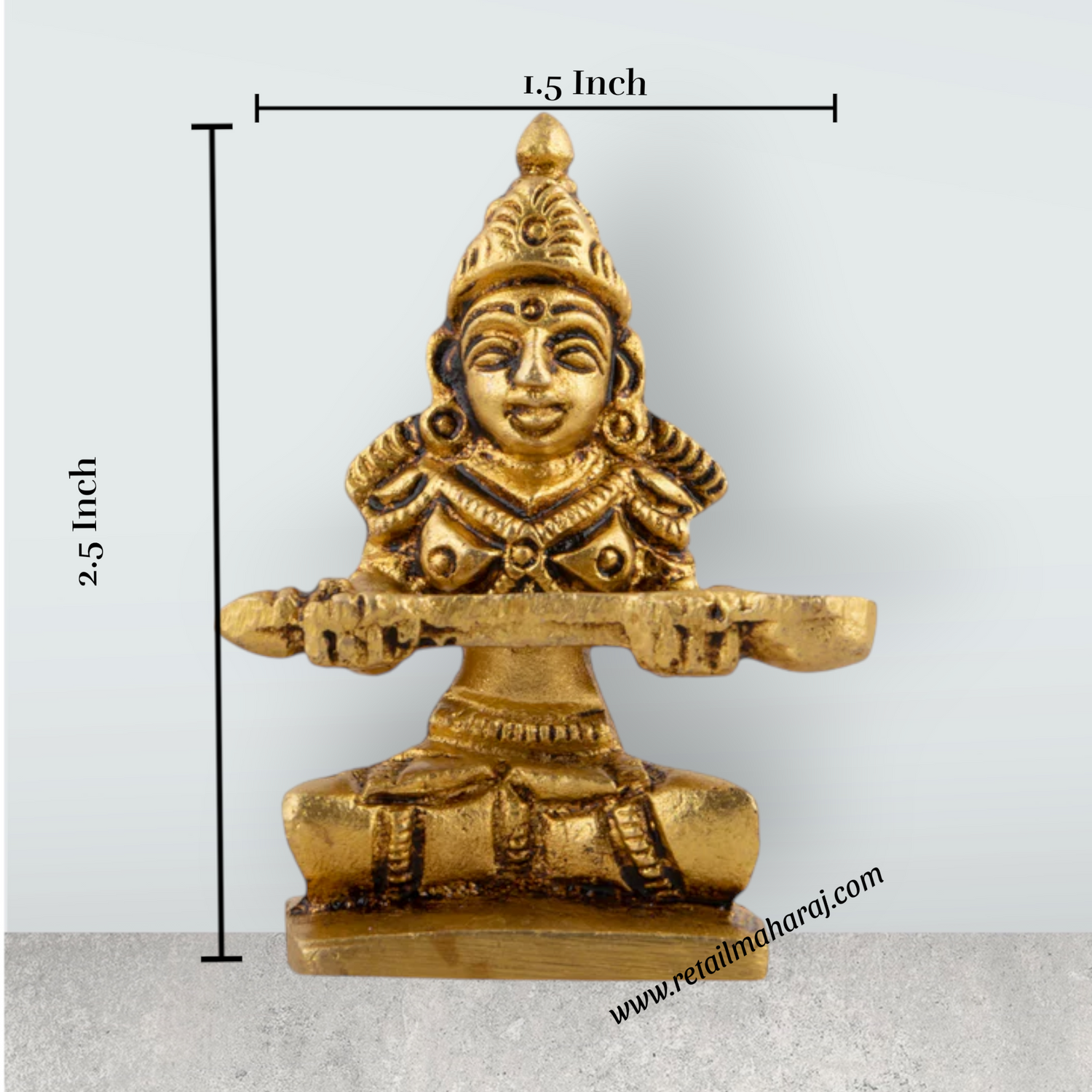 Brass Annapuran Devi Murti - 2.5 Inches | Brass Idol/ Annapoorani Idol/ Annapurna Idol for Pooja - Retail Maharaj