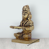Annapoorani Idol - 3 x 2 Inches | Antique Brass Idol/ Annapurni Statue for Pooja/ 220 Gms Approx
