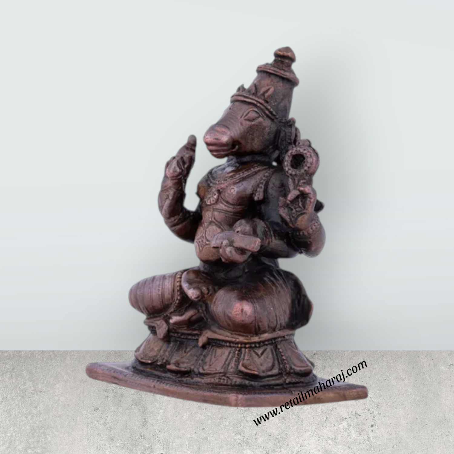 Hayagreeva Idol - 2.5 x 1.5 Inches | Copper Idol/ Hayagriva Idol for Pooja/ 200 Gms Approx - Retail Maharaj