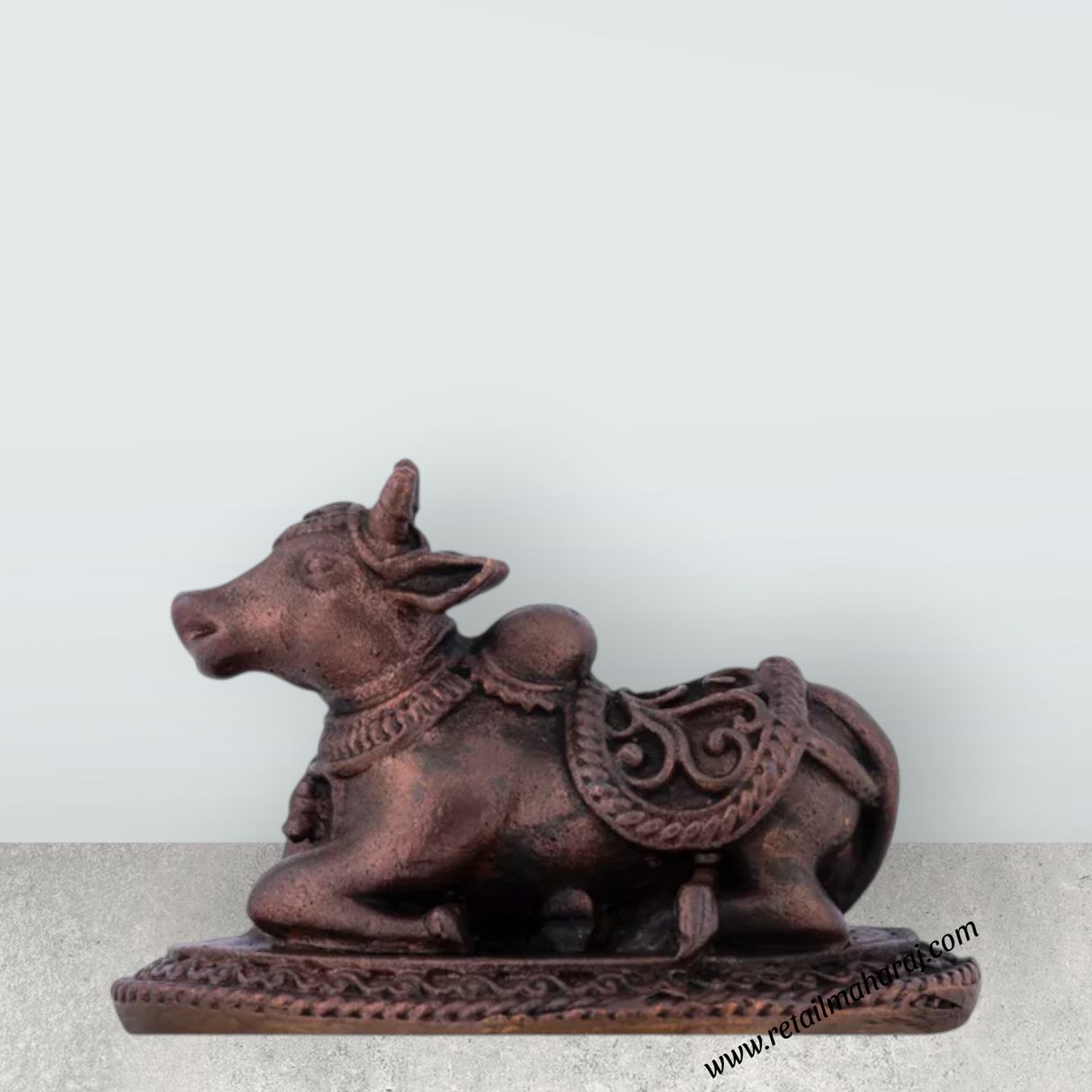 Nandi Statue – 2 x 1.25 Inches | Copper Idol/ Nandi Murti for Pooja/ 100 Gms Approx - Retail Maharaj
