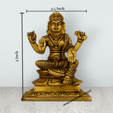 Bala Tripura Sundari Devi Sitting On Base - 5 x 3.5 Inches | Antique Brass Idol/ Bala Tripura Sundari Idol - Retail Maharaj