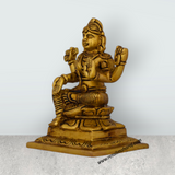 Bala Tripura Sundari Devi Sitting On Base - 5 x 3.5 Inches | Antique Brass Idol/ Bala Tripura Sundari Idol - Retail Maharaj