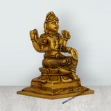 Bala Tripura Sundari Devi Sitting On Base - 5 x 3.5 Inches | Antique Brass Idol/ Bala Tripura Sundari Idol - Retail Maharaj
