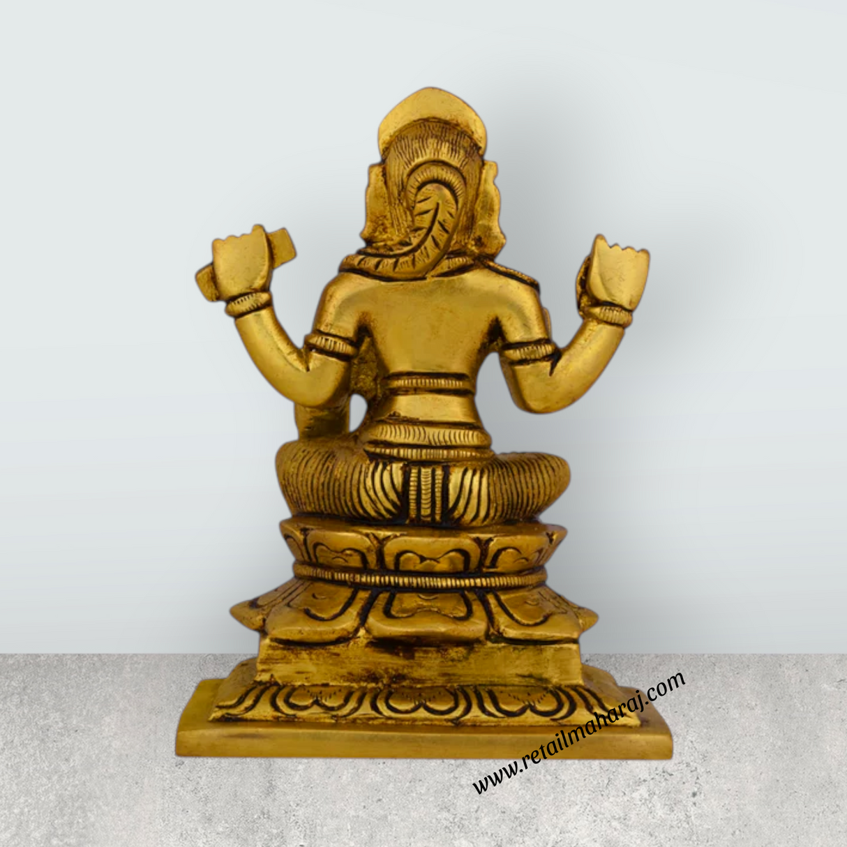 Bala Tripura Sundari Devi Sitting On Base - 5 x 3.5 Inches | Antique Brass Idol/ Bala Tripura Sundari Idol - Retail Maharaj