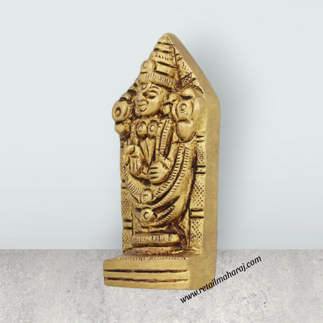 Balaji Murti - 2 x 1 Inches | Antique Brass Idol/ Balaji Idol/ Standing Perumal Statue for Pooja - Retail Maharaj