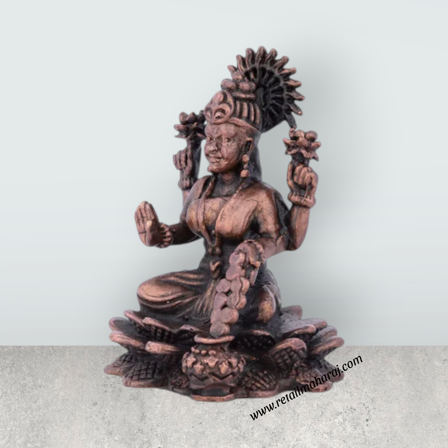 Laxmi Devi Statue – 2.5 Inches Copper Idol for Pooja - Retail Maharaj