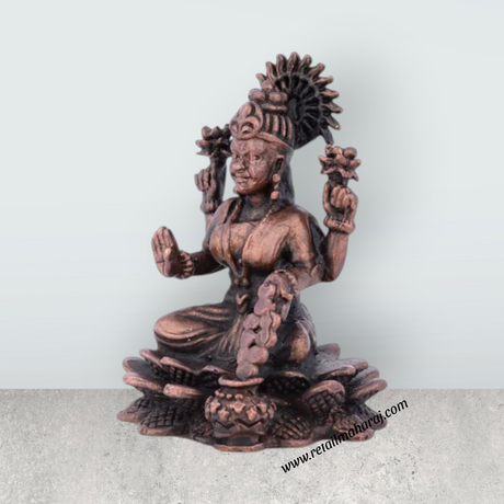 Laxmi Devi Statue – 2.5 Inches Copper Idol for Pooja - Retail Maharaj