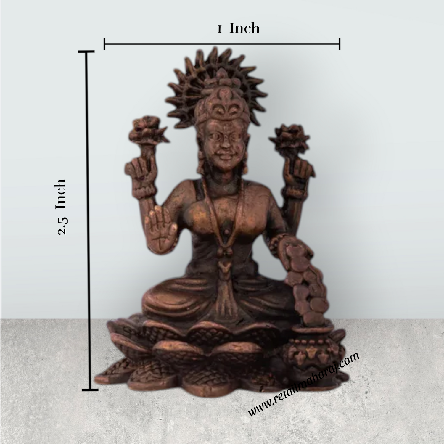 Laxmi Devi Statue – 2.5 Inches Copper Idol for Pooja - Retail Maharaj