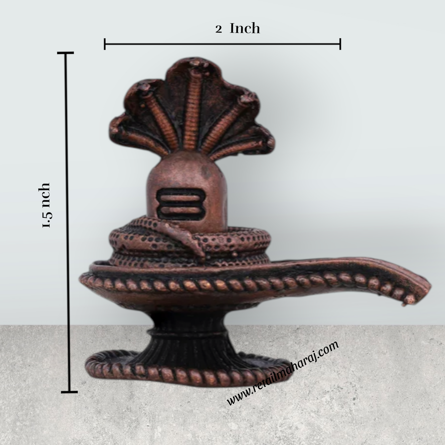 Shiv Ling Murti With Nag - 1.5 x 2 Inches | Copper Idol/ Antique Polish Shiva Lingam Statue for Pooja