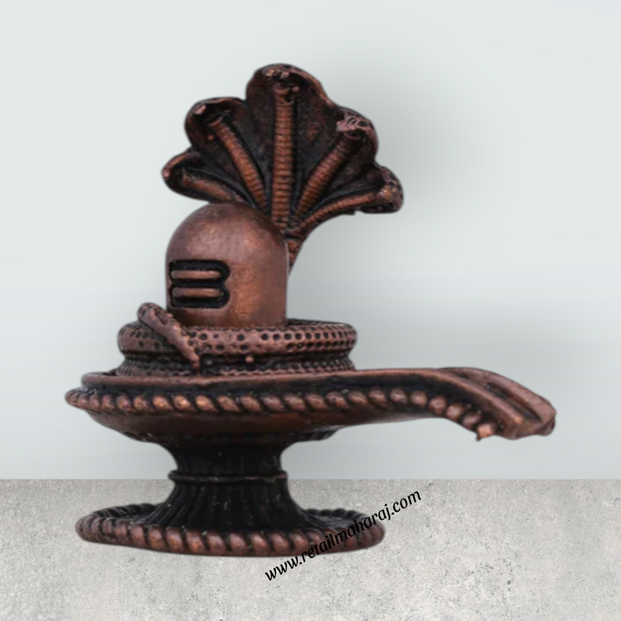 Shiv Ling Murti With Nag - 1.5 x 2 Inches | Copper Idol/ Antique Polish Shiva Lingam Statue for Pooja
