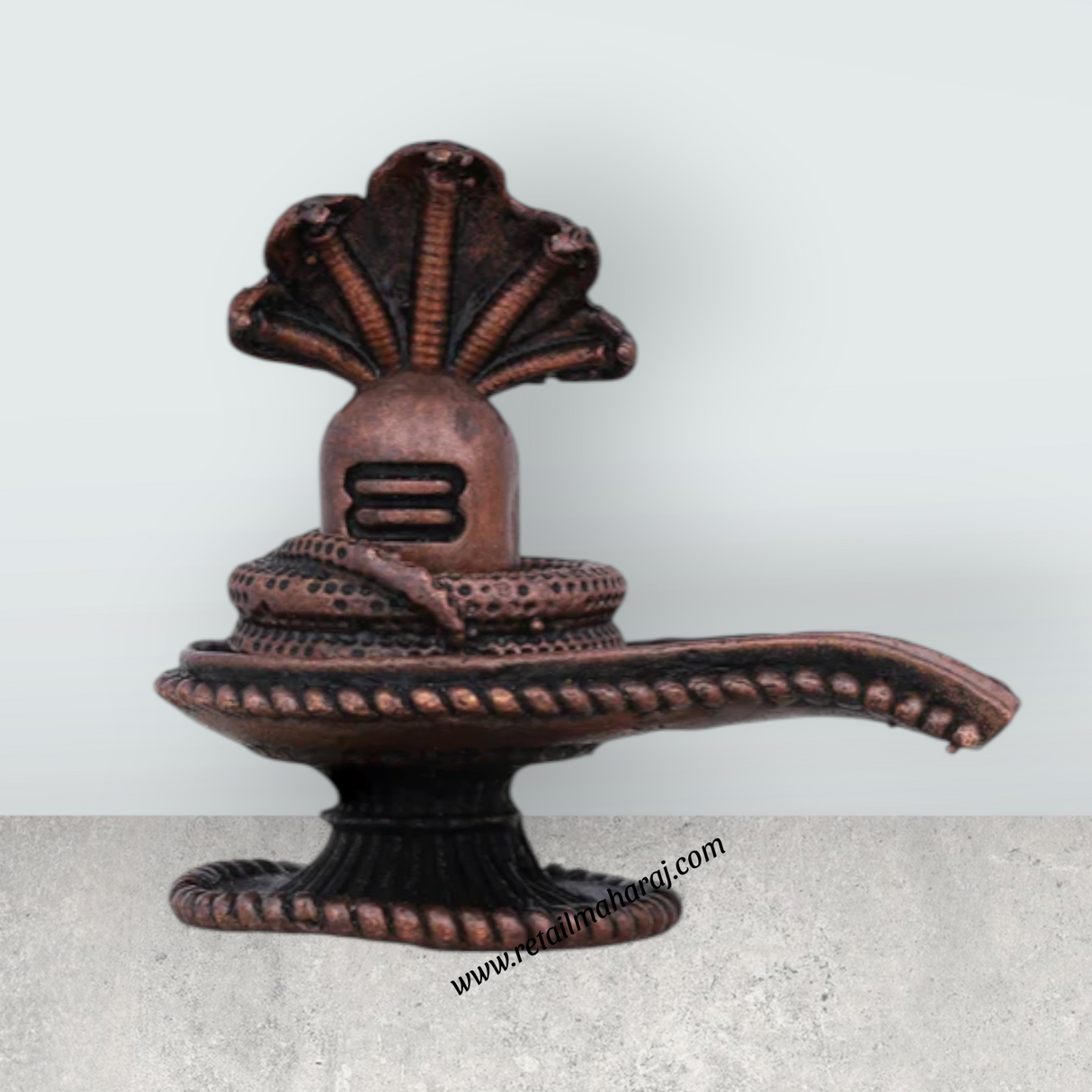 Shiv Ling Murti With Nag - 1.5 x 2 Inches | Copper Idol/ Antique Polish Shiva Lingam Statue for Pooja