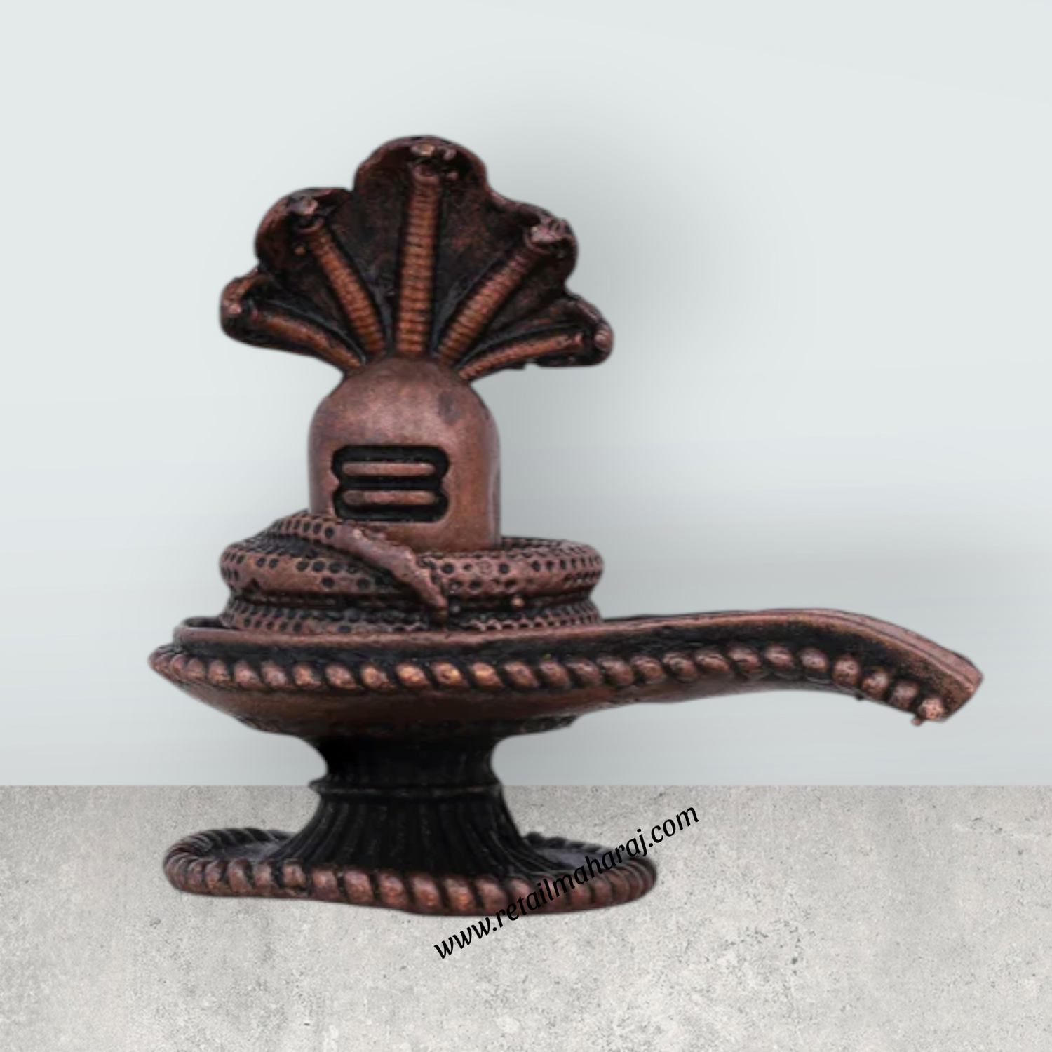 Shiv Ling Murti With Nag - 1.5 x 2 Inches | Copper Idol/ Antique Polish Shiva Lingam Statue for Pooja