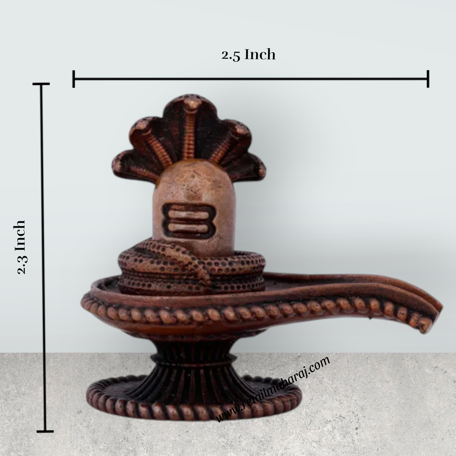 Shivling Nag Statue - 2.3 x 2.5 Inches | Copper Idol/ Shivling with Sheshnag for Pooja/ 128 Gms Approx - Retail Maharaj