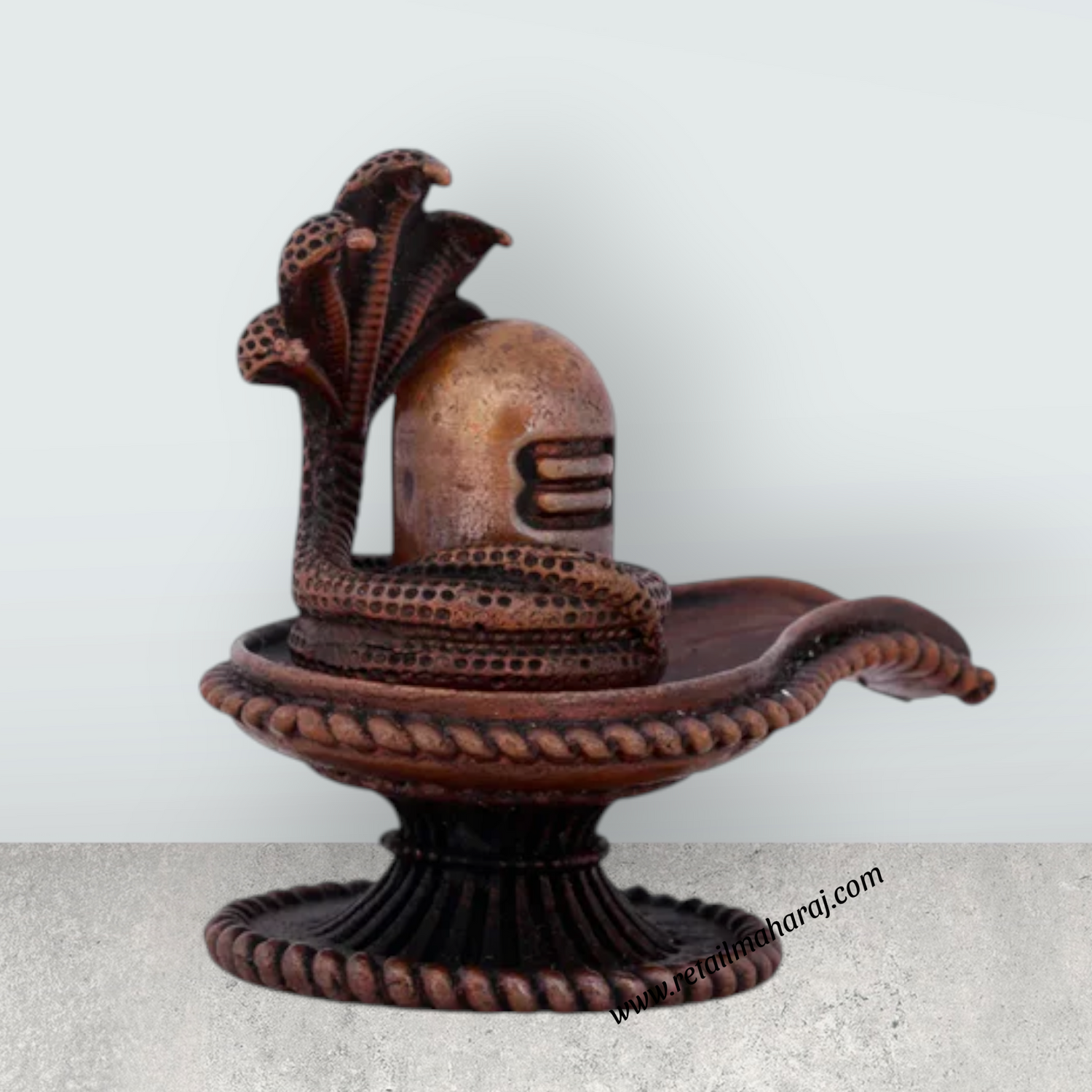 Shivling Nag Statue - 2.3 x 2.5 Inches | Copper Idol/ Shivling with Sheshnag for Pooja/ 128 Gms Approx - Retail Maharaj
