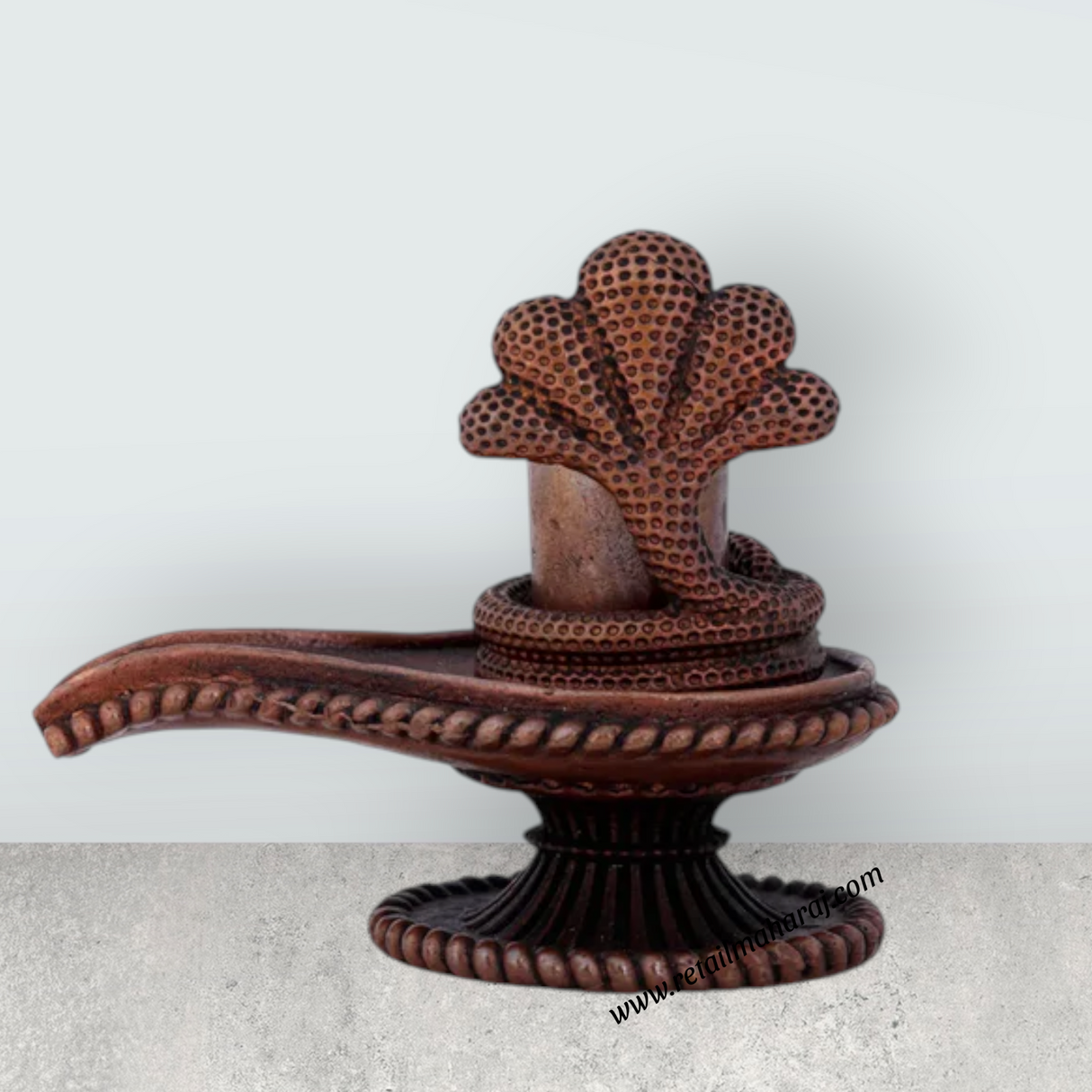 Shivling Nag Statue - 2.3 x 2.5 Inches | Copper Idol/ Shivling with Sheshnag for Pooja/ 128 Gms Approx - Retail Maharaj