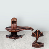 Shivling Nag Statue - 2.3 x 2.5 Inches | Copper Idol/ Shivling with Sheshnag for Pooja/ 128 Gms Approx - Retail Maharaj