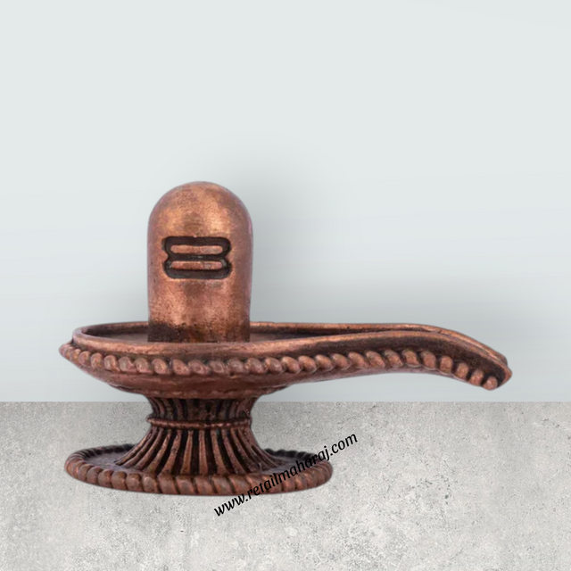 Shiv ling statue - 1.3 x 0.75 Inches | Shiva Statue/ Copper Idol for Pooja/ 65 Gms Approx - Retail Maharaj