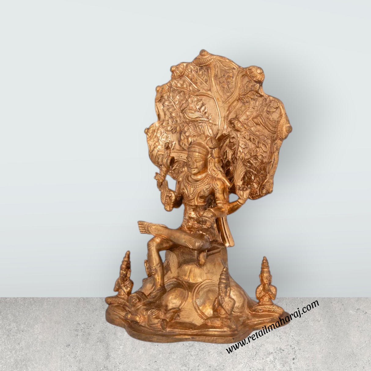 Dakshinamoorty Statue - 9 x 5.5 Inches | Panchaloha Idol / Dakshina Moorthi Statue For Pooja - Retail Maharaj