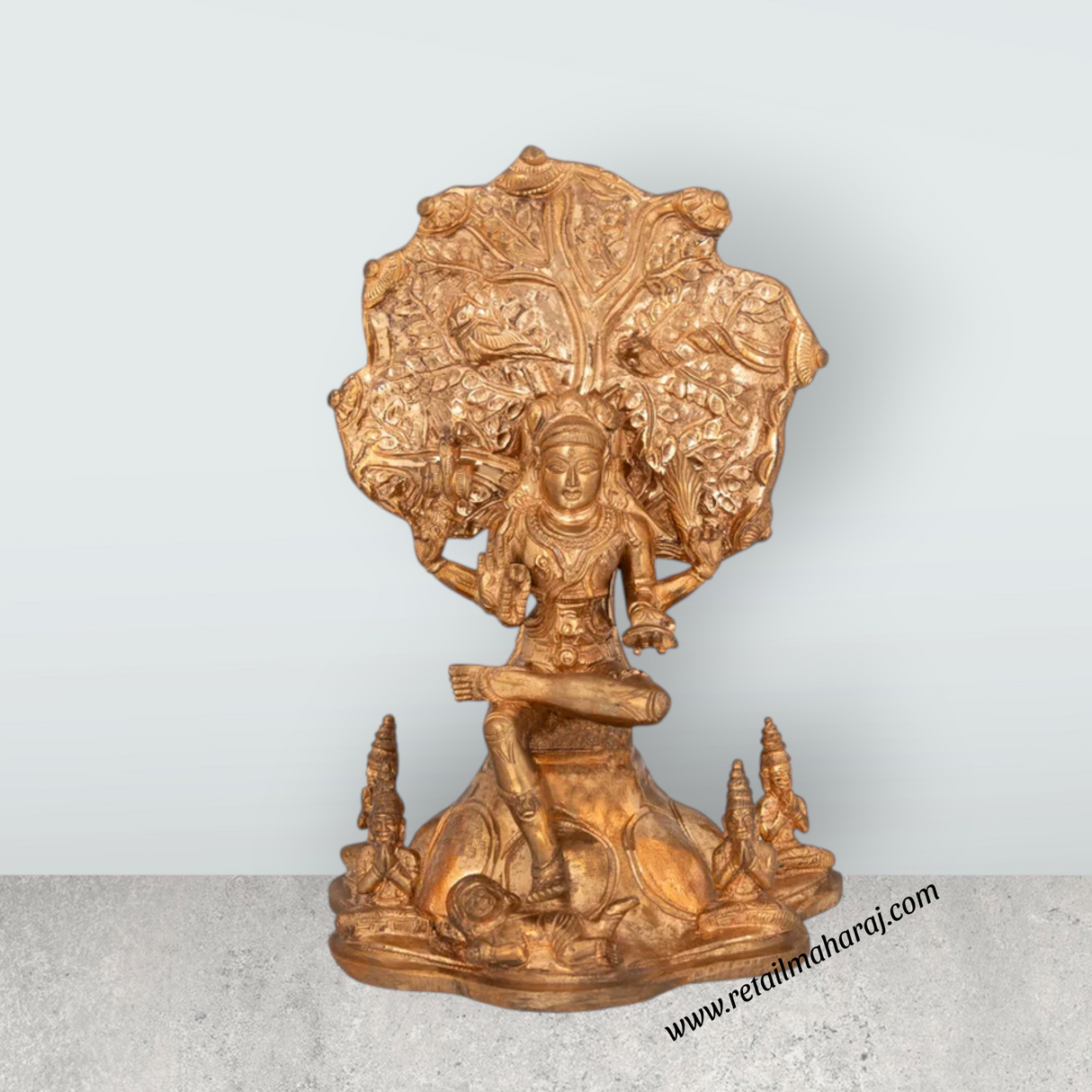 Dakshinamoorty Statue - 9 x 5.5 Inches | Panchaloha Idol / Dakshina Moorthi Statue For Pooja - Retail Maharaj