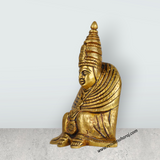 Tulja Bhavani - 6 x 4.5 Inches | Antique Brass Idol/ Tulja Bhavani Statue/ Bhavani Mata Murti for Pooja - Retail Maharaj