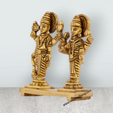 Laxmi Vishnu Murti - 3 x 2.5 Inches | Antique Brass Statue/ Vishnu Lakshmi Idol for Pooja/ 200 Gms Approx - Retail Maharaj
