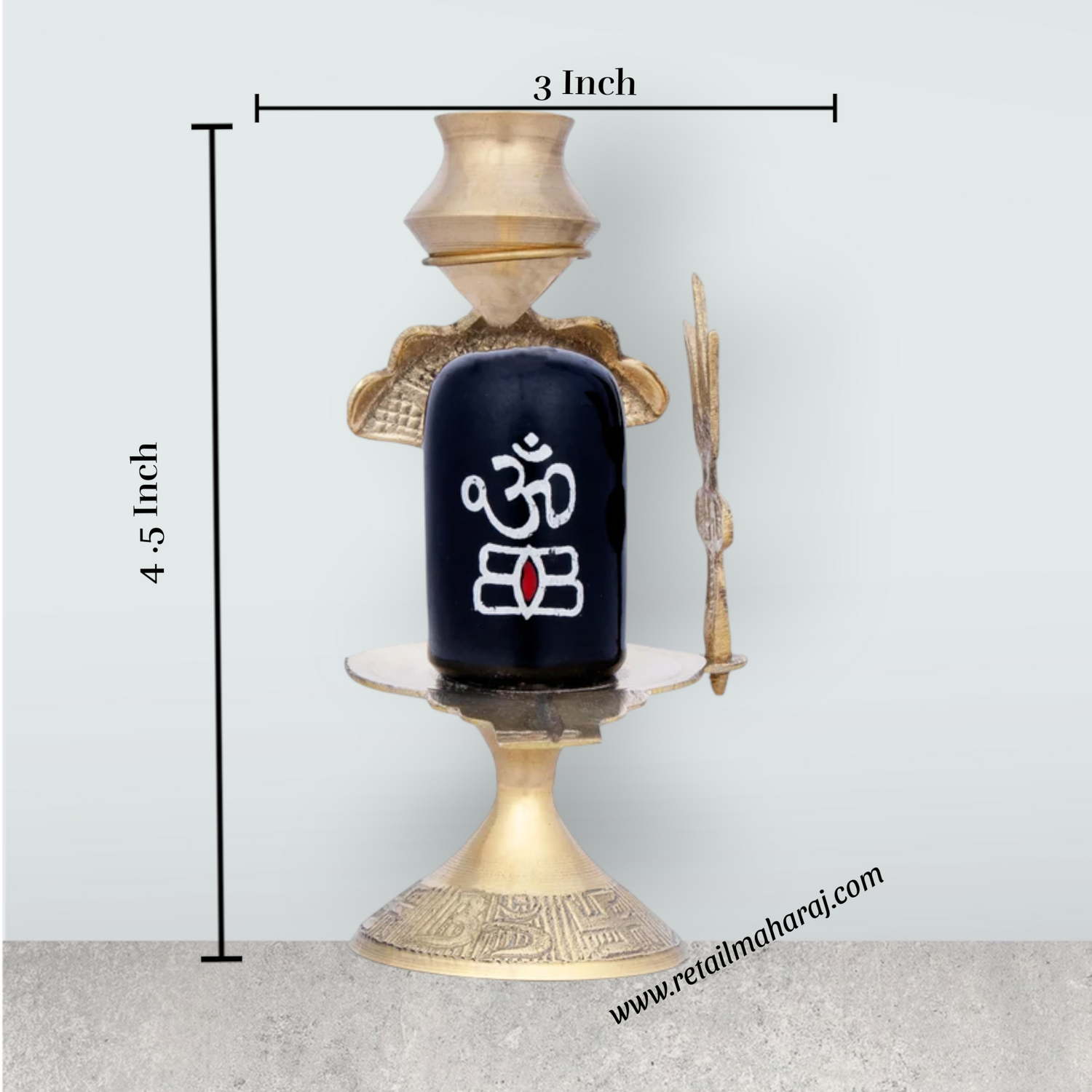Black Shivling with Nag Dhara Pot - 4.5 Inches | Brass Idol/ Mahadev Shivling/ Shiva Lingam for Pooja - Retail Maharaj