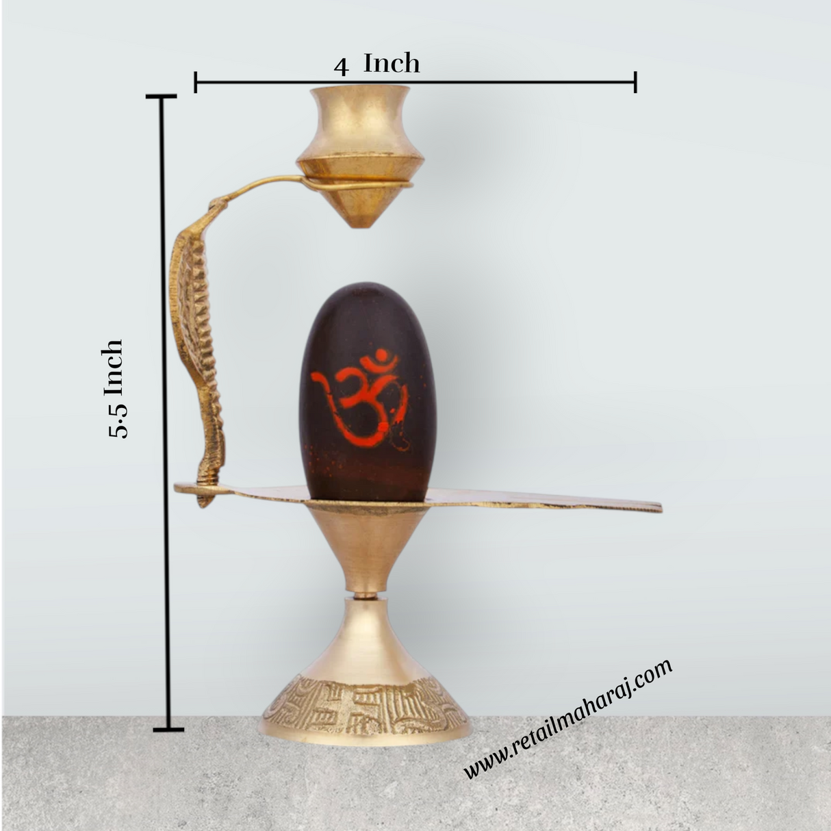 Black Shivling with Nag Dhara Pot - 5.5 Inches | Brass Idol/ Mahadev Shivling/ Shiva Lingam for Pooja - Retail Maharaj