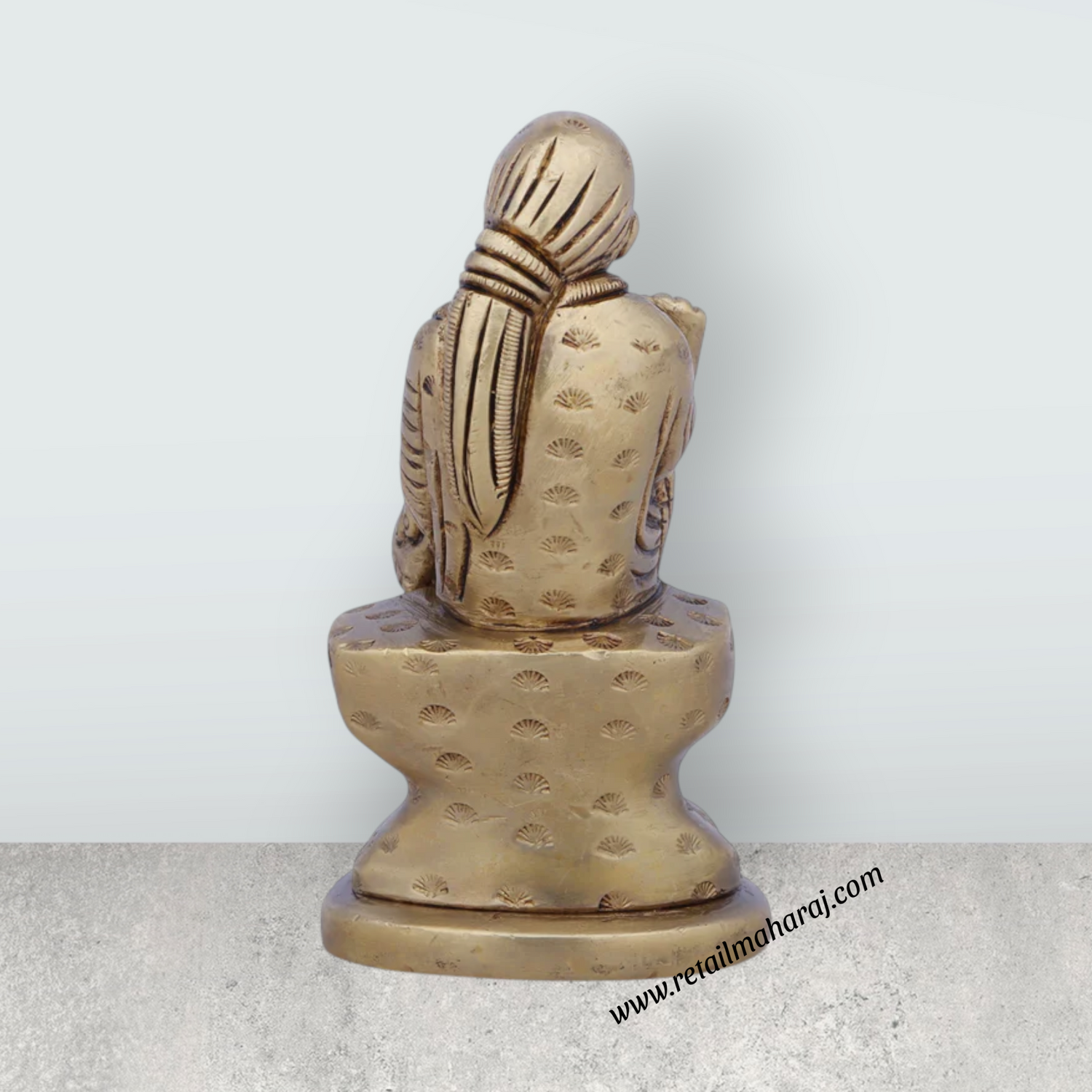 Sai Baba Idol - 2 x 1.5 Inches | Antique Brass Idol/ Sai Baba Statue for Pooja/ 340 Gms Approx