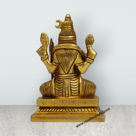 Rajarajeshwari Idol - 4 Inches | Antique Brass Statue/ Amman Statue/ Rajarajeshwari Devi Statue for Pooja - Retail Maharaj